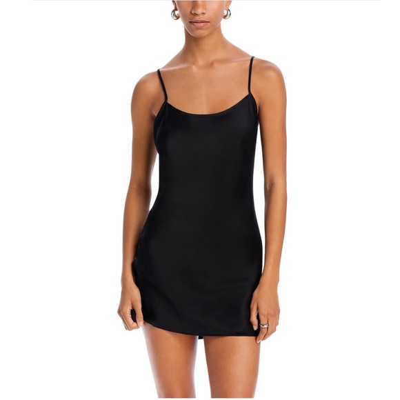 Anine Bing Dresses & Skirts - ANINE BING Chloe Black Silk Rayon Mini Slip Dress Size Large
